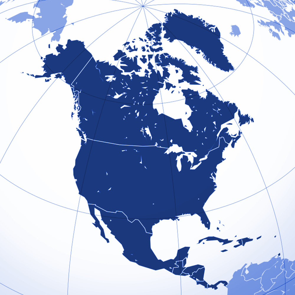 North America region | Blue | Atrax Group | Atrax reference locations - North America